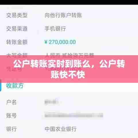 公户转账实时到账么,公户转账快不快