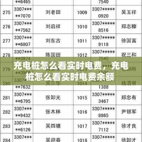 充电桩怎么看实时电费,充电桩怎么看实时电费余额