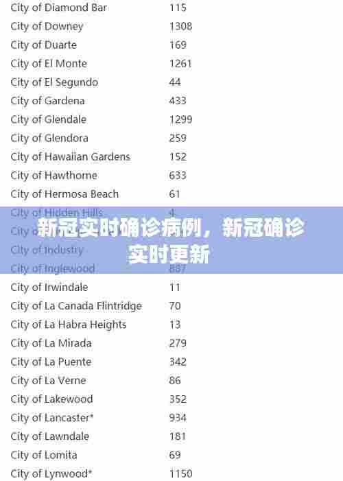 新冠实时确诊病例,新冠确诊实时更新