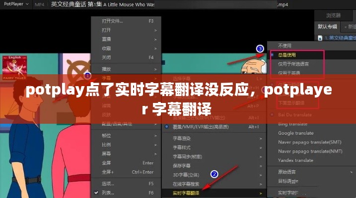 potplay点了实时字幕翻译没反应,potplayer 字幕翻译
