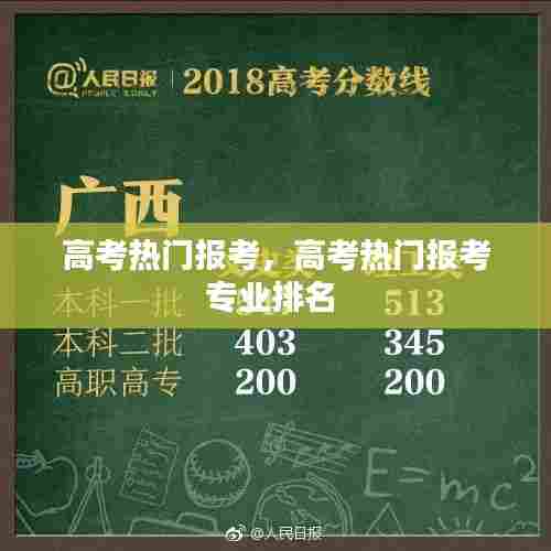 高考热门报考,高考热门报考专业排名