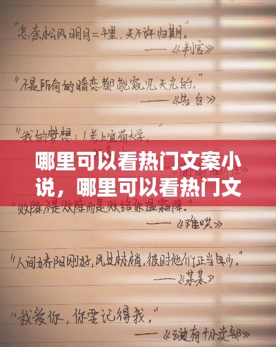 哪里可以看热门文案小说,哪里可以看热门文案小说啊