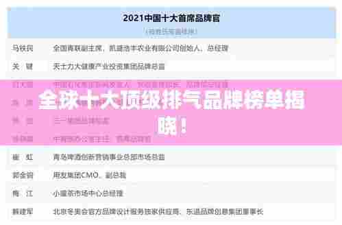 全球十大顶级排气品牌榜单揭晓!