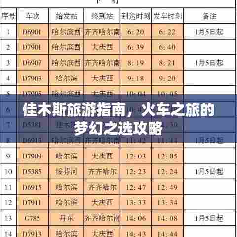 佳木斯旅游指南，火车之旅的梦幻之选攻略