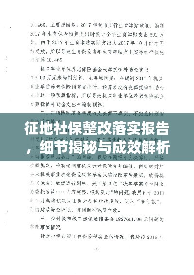 征地社保整改落实报告,细节揭秘与成效解析