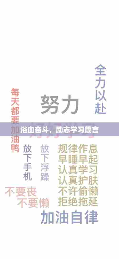 浴血奋斗,励志学习箴言