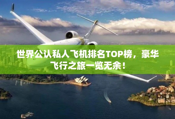 世界公认私人飞机排名TOP榜,豪华飞行之旅一览无余!