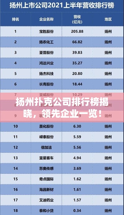 扬州扑克公司排行榜揭晓,领先企业一览!