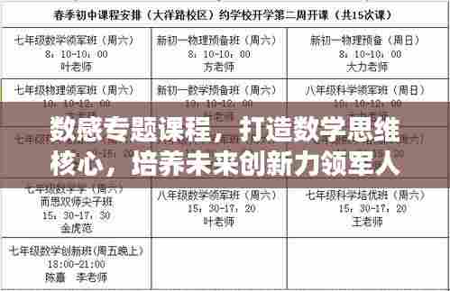数感专题课程,打造数学思维核心,培养未来创新力领军人才