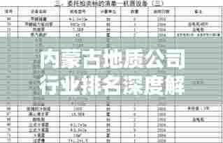 内蒙古地质公司行业排名深度解析
